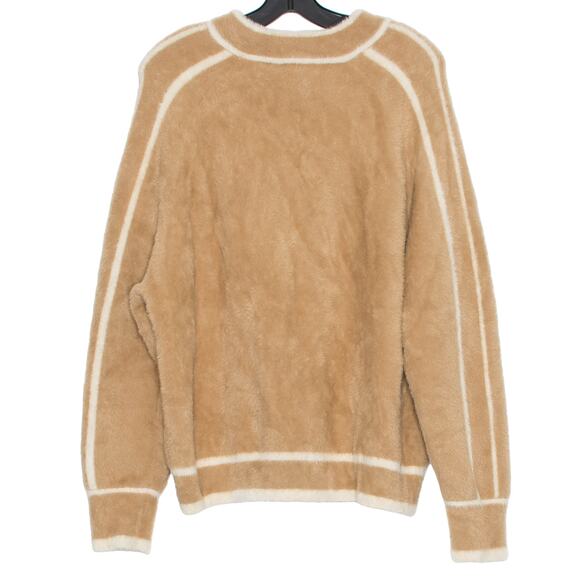 Cyrus Sweater Fuzzy Cottage Oversize Cozy Y2K Academia Comfort Stretch Brown XL - Picture 2 of 6